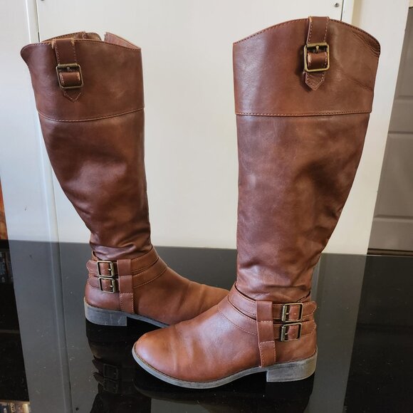 Lower East Side Women’s Brown Knee-High Riding Boots – Size 6 - Picture 2 of 4